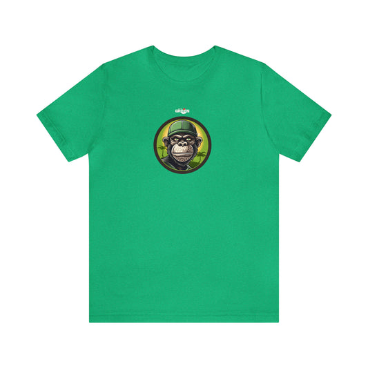 On the Green Art | Green Ape #9 of 18 | Old School Kelly Green Soft Cotton T-Shirt